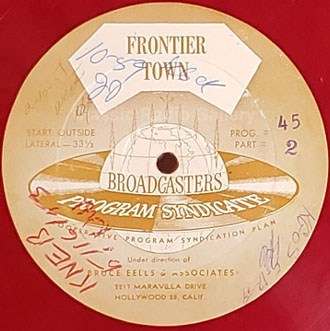 Frontier Town radio show transcription